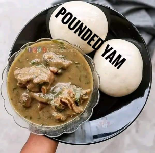 white soup with meat and pomo