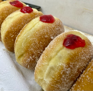 sugar jam doughnut