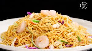 Shrimp sizzle noodles with turkey