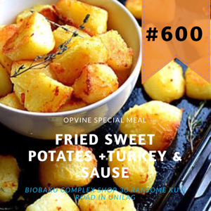 Fried sweet potato with chicken