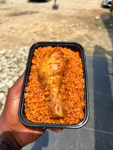 FIREWOOD JOLLOF RICE WITH PEPPERED CHICKEN