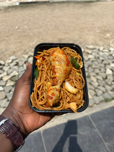 SPAGHETTI WITH PEPPERED CHICKEN