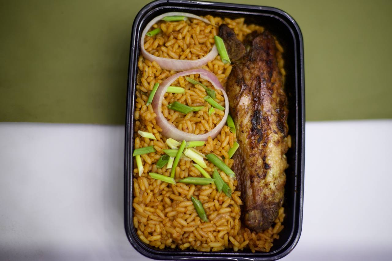 Jollof rice + protein