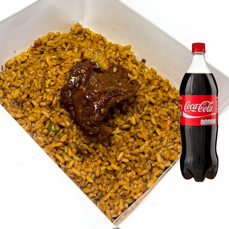 Rice with beef and drink combo