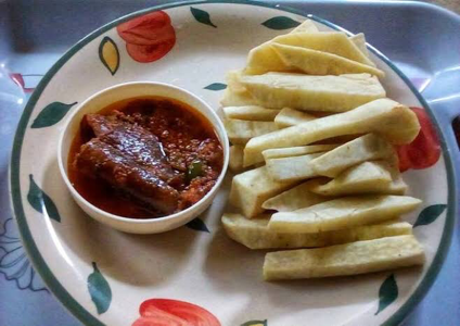 Yamarita with chicken sauce