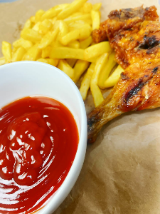 Fried yam with Chicken